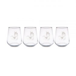 Glas 4st Hästporträtt