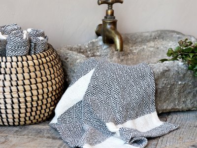 Zoom bild av Hamam Mini Handduk med mönster Éternel