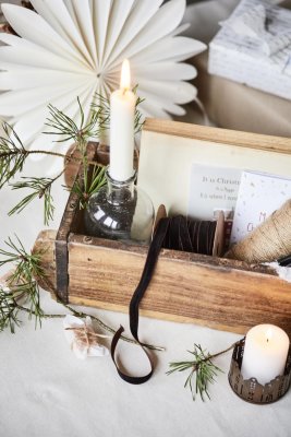 Zoom bild av Böneljus rustik vit Ø:2.2 H:11