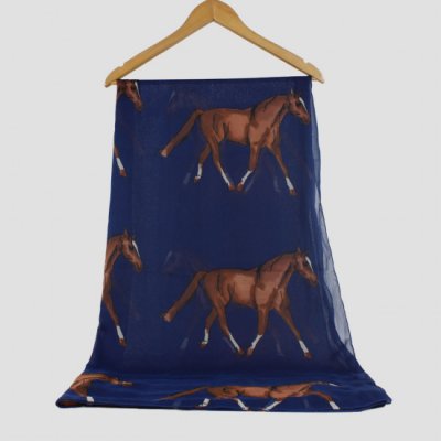 Zoom bild av Scarf Häst marinblå