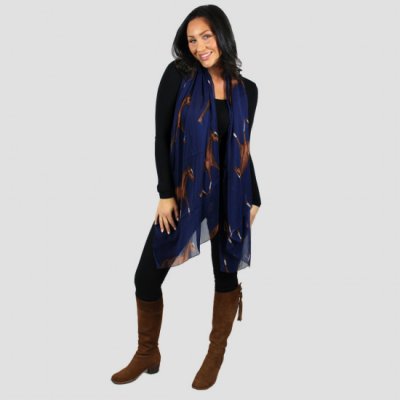 Zoom bild av Scarf Häst marinblå