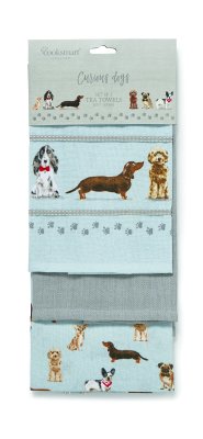Zoom bild av Kökshandduk 3-pack Curious Dogs 