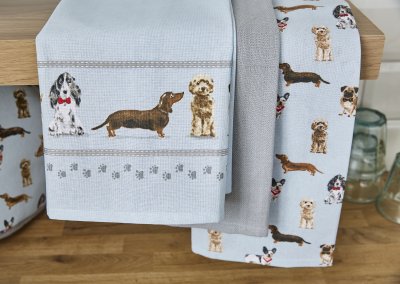 Zoom bild av Kökshandduk 3-pack Curious Dogs 