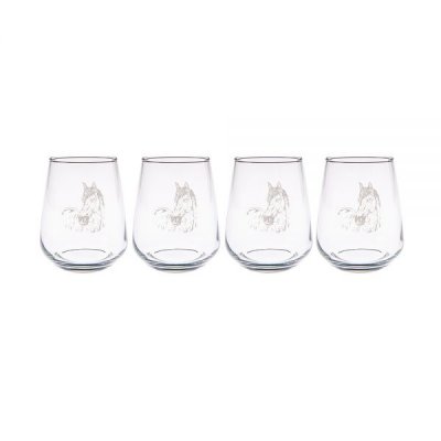 Zoom bild av Glas 4st Hästporträtt