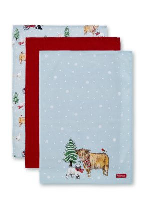 Zoom bild av Kökshandduk 3-pack Christmas On The Farm