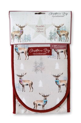 Zoom bild av Dubbel ugnshandske Christmas Stag