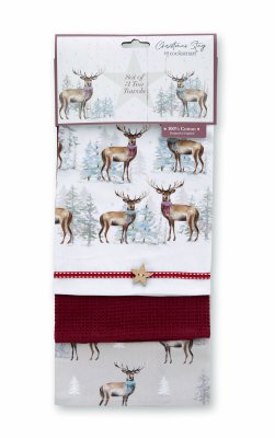 Zoom bild av Kökshandduk 3-pack Christmas Stag