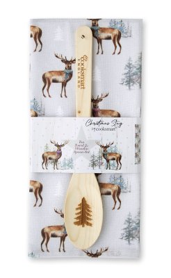 Zoom bild av Kökshandduk och träslev Christmas Stag