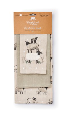 Zoom bild av Kökshandduk 3-pack Highland Sheep