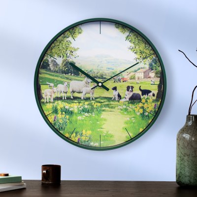 Zoom bild av Väggklocka Collie & Sheep