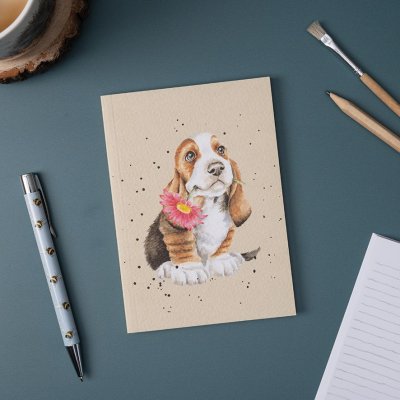Zoom bild av Anteckningsbok "Bara för dig" Basset Hound A6
