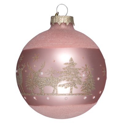 Zoom bild av Julkula forrest rosa